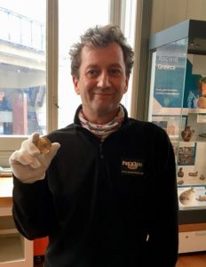 Metal detectorist Kevin Donnelly with the Hoghton Pyx which he discovered