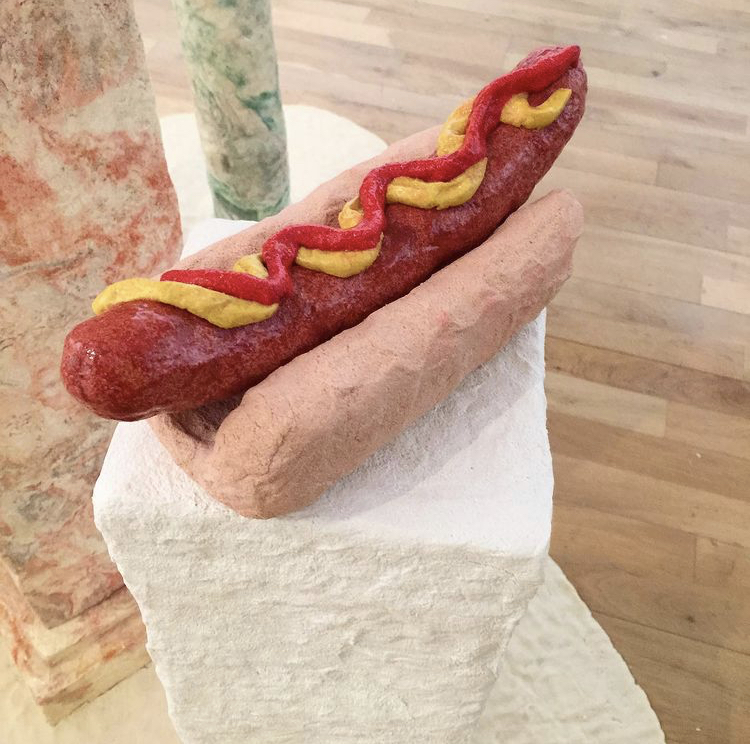 Sculpture of a hot dog