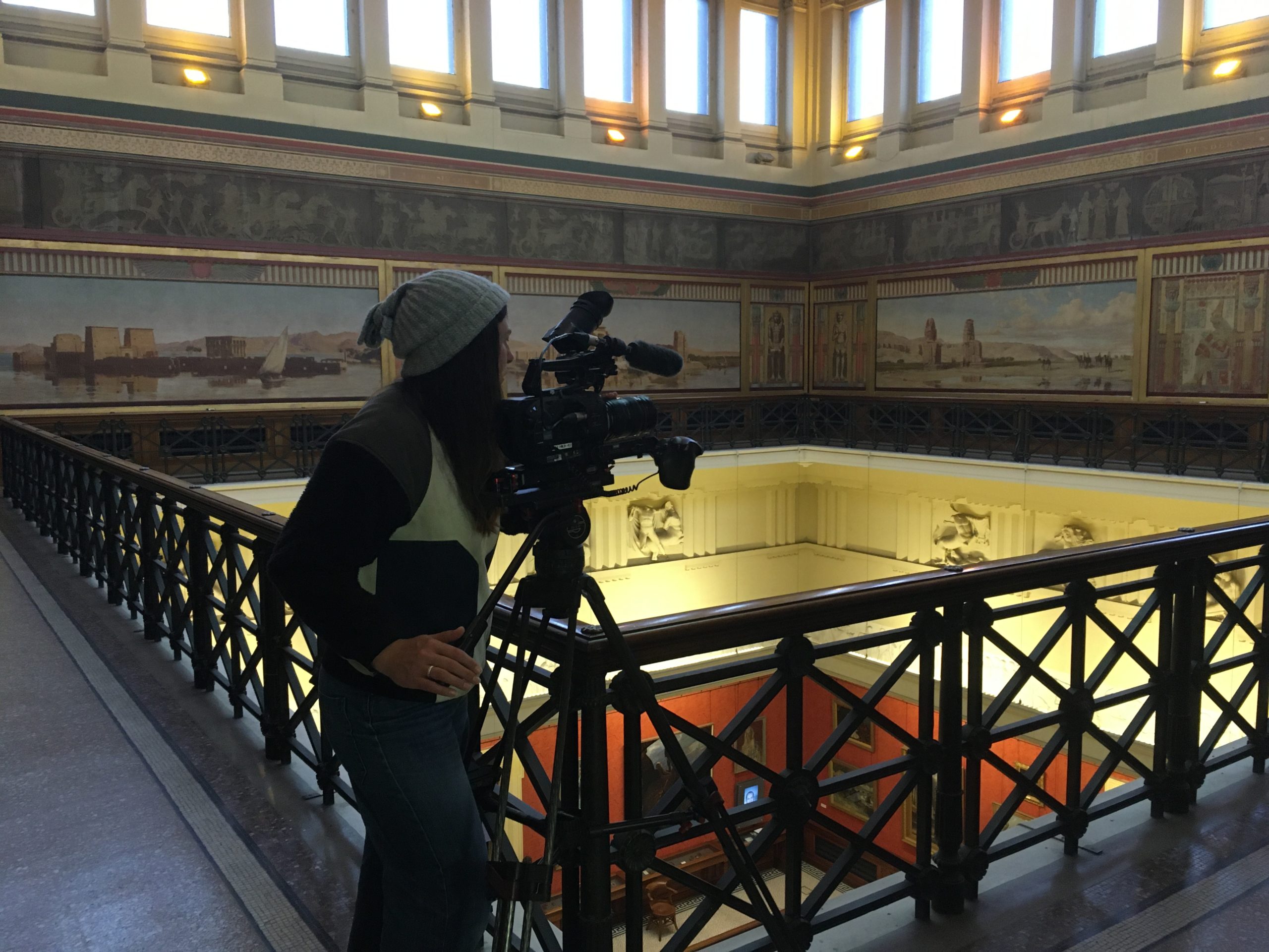 videographer filming from the egyptian balcony