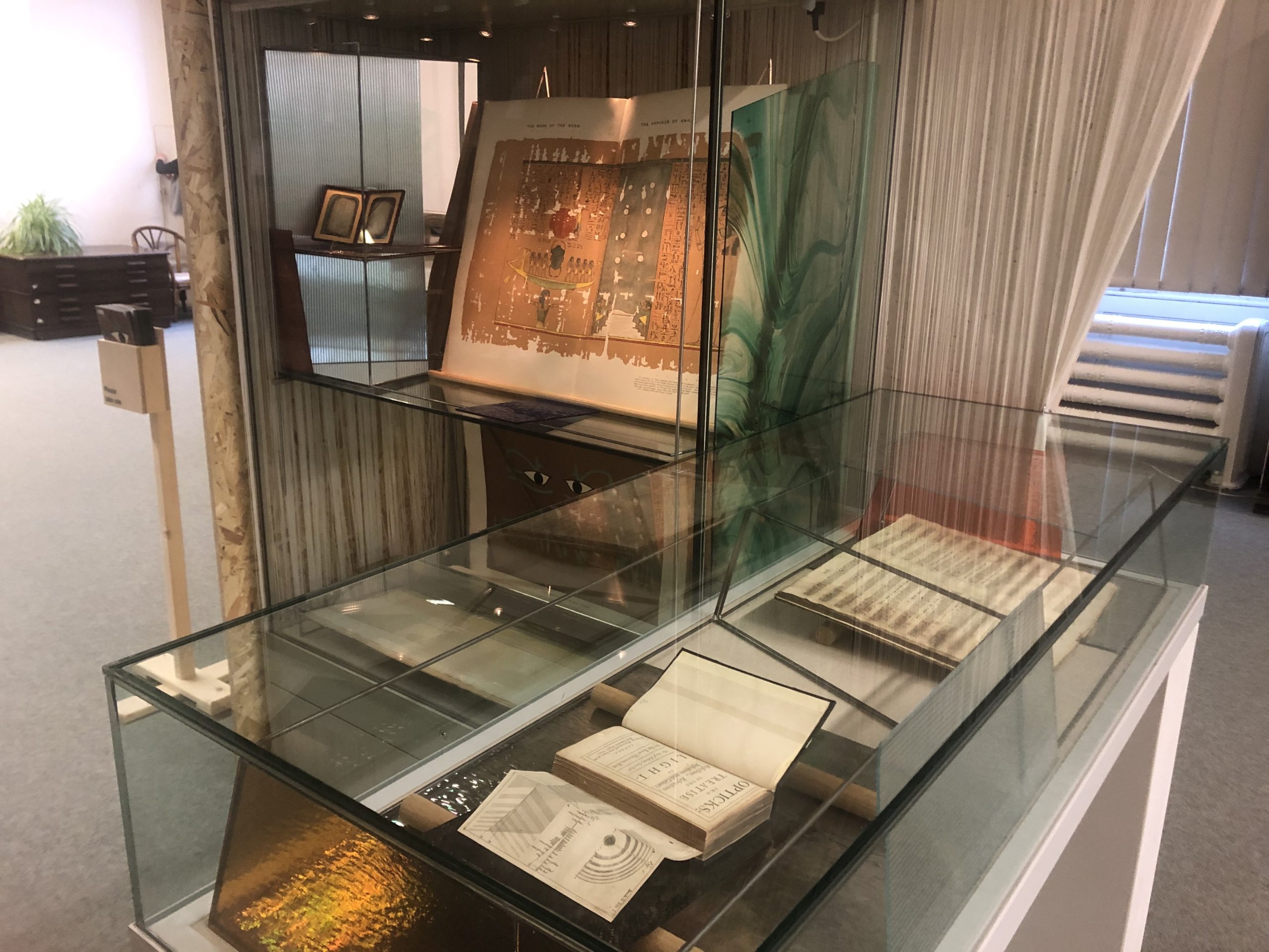 image of the 2 book cabinets in the exhibition