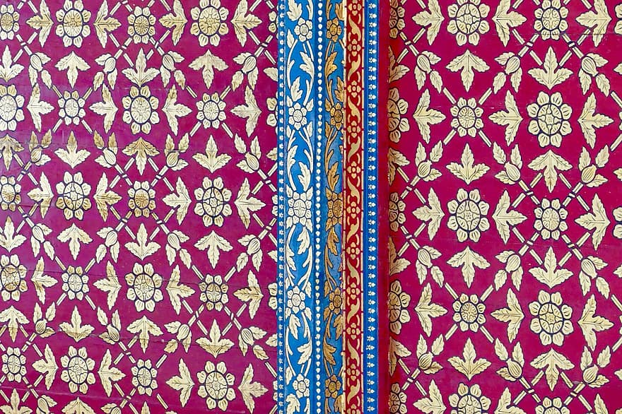 Intricate Asian Fabric with patterns