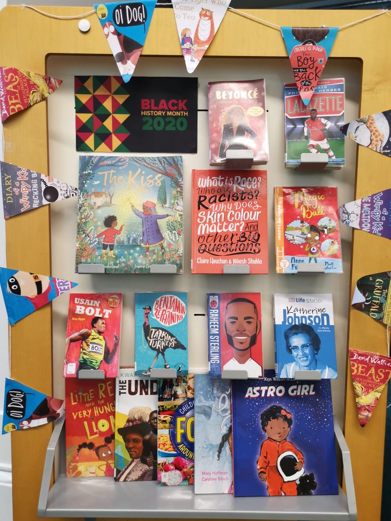 Book display in the library 