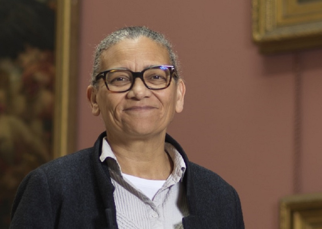 Lubaina Himid photographed at the Harris