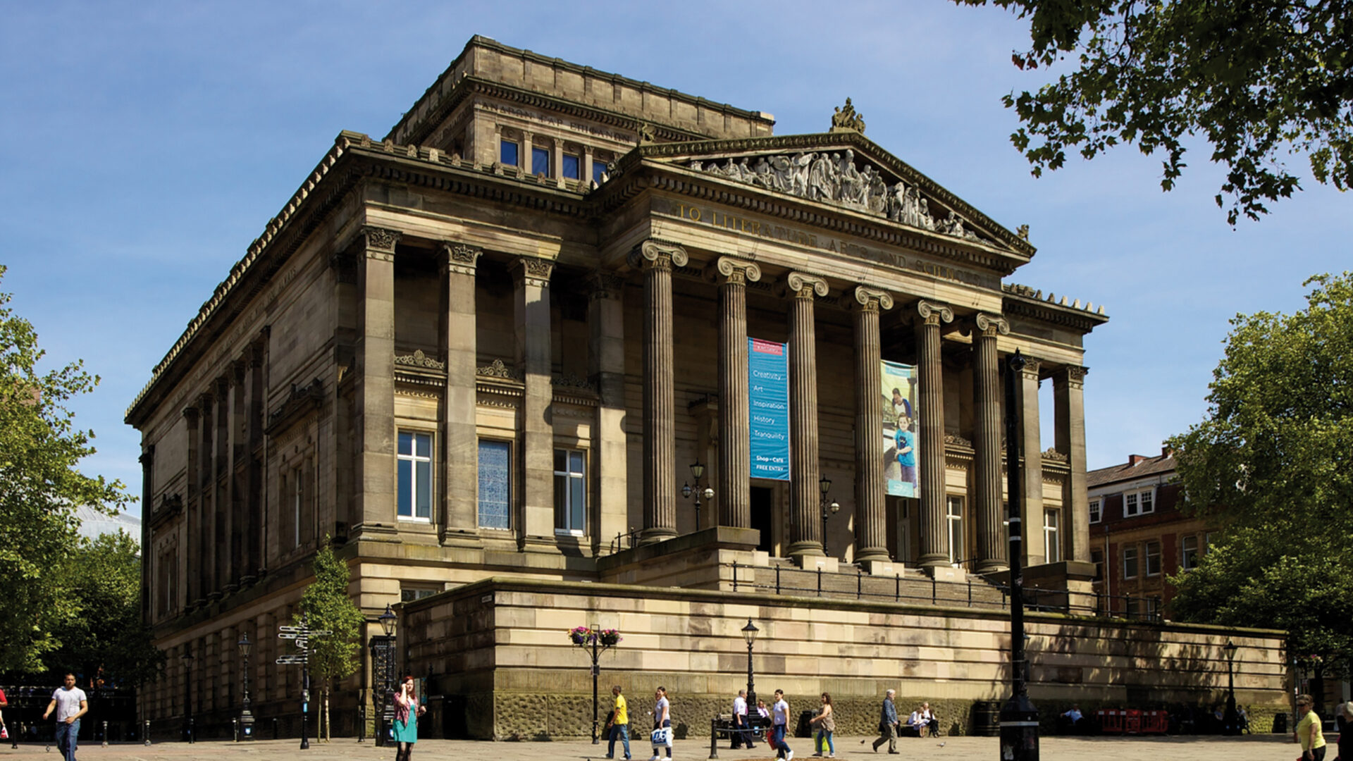 Harris Museum in sunshine on the Market Square, Preston