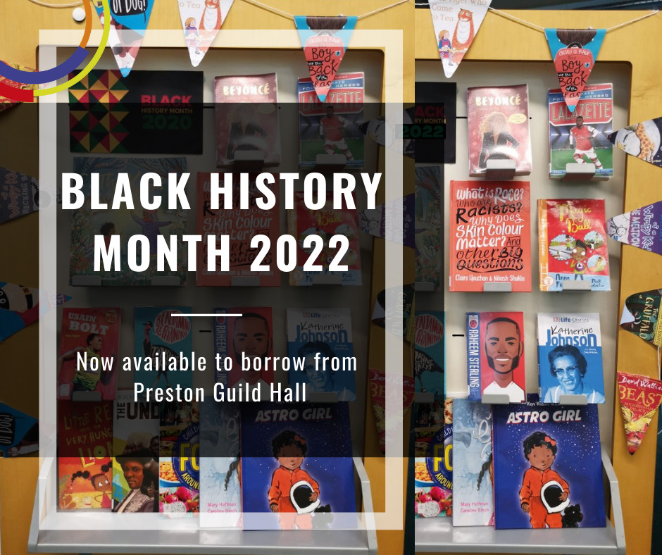 Image of a Library display of books which are either by black authors or champion black stories