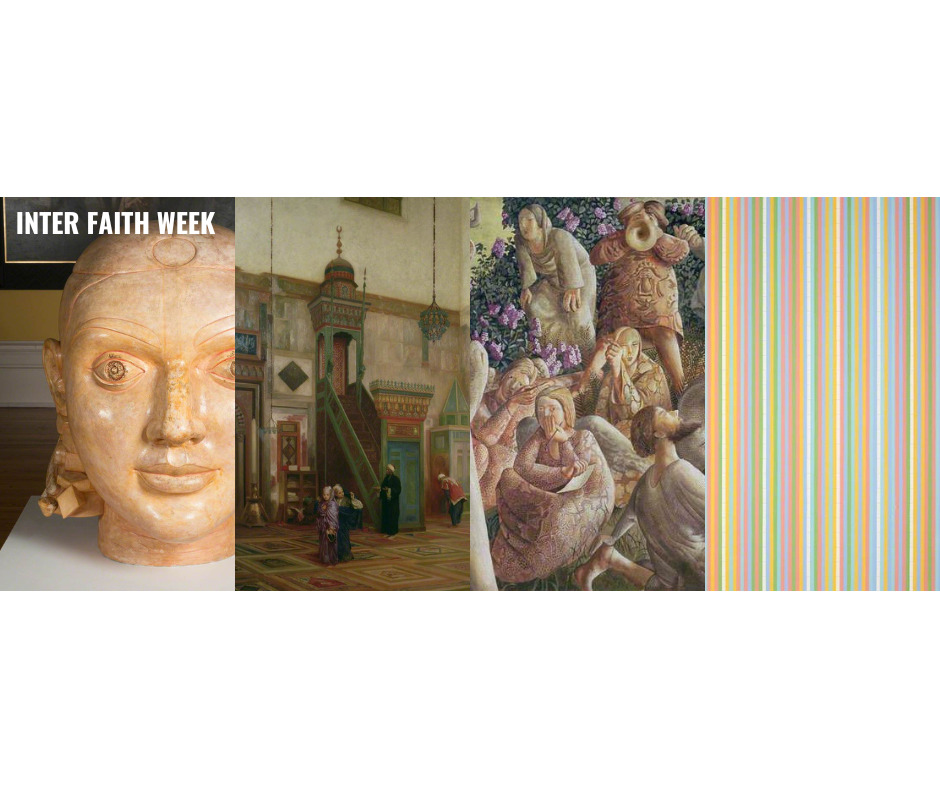 Four connecting images of the artworks listed for inter faith week