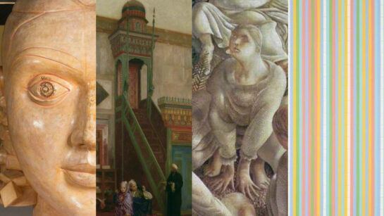 Four connecting images of the artworks listed for inter faith week