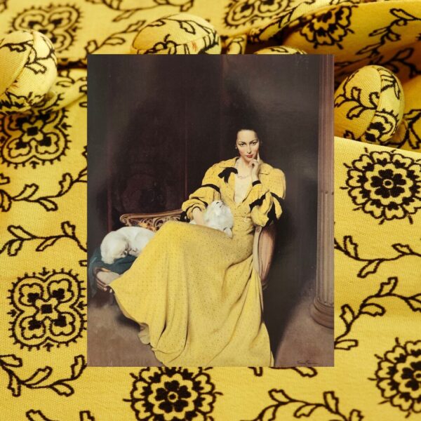 The painting of Pauline in the yellow dress as a print.