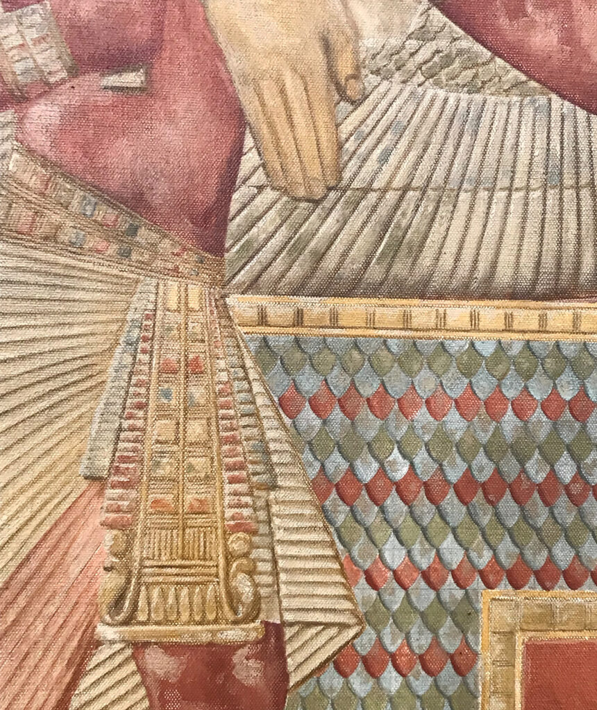 Close up of the Harris' Egyptian Balcony 