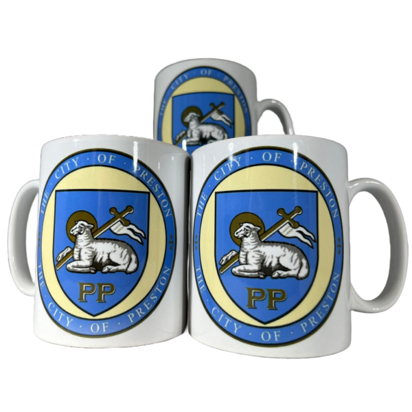 Image of three Preston Crest Mugs