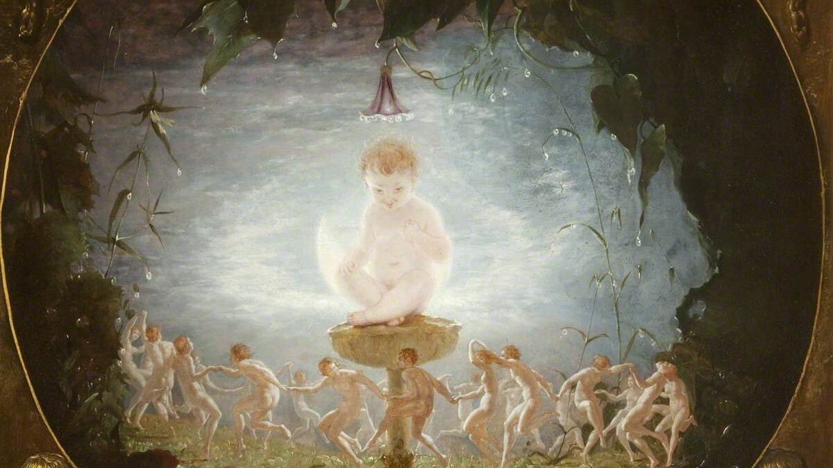Image of a painted cherub