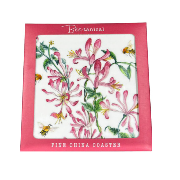 Image of a pink flower coaster.