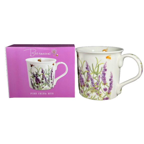 Image of a floral mug in purple.