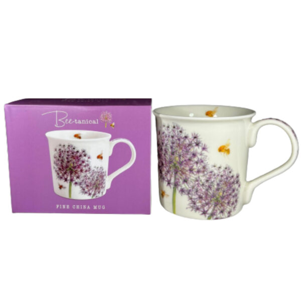 Image of a floral mug in purple.