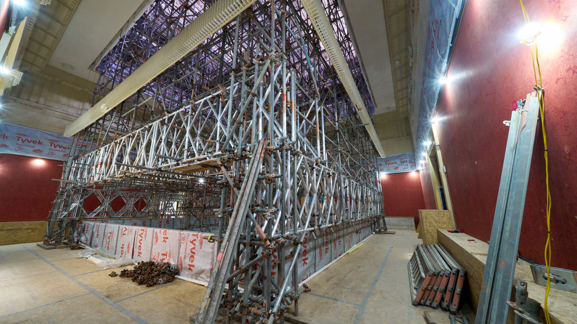 An image of internal scaffolding.
