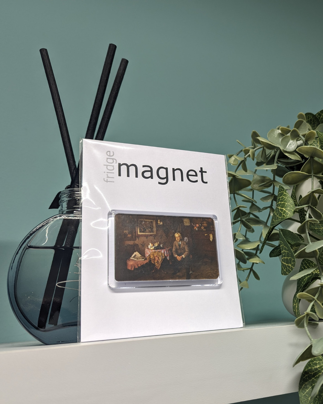 A small magnet sat on a shelf