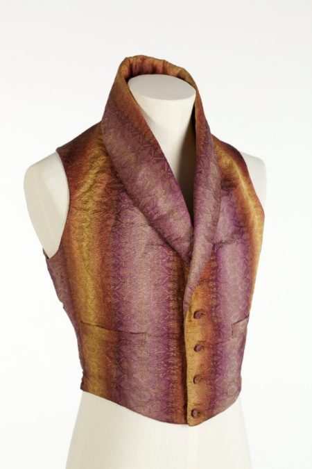 Image of a brown and gold waistcoat on a mannequin