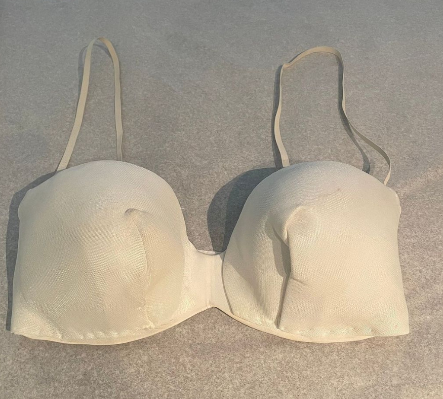A large cream bra.