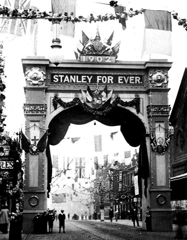 Black and white image of an archway with 'Stanley Forever' written across the top.