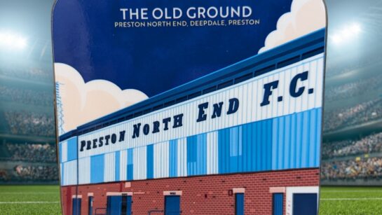Image of a coaster with 'The Old Ground' written on it and a picture of Preston North End.