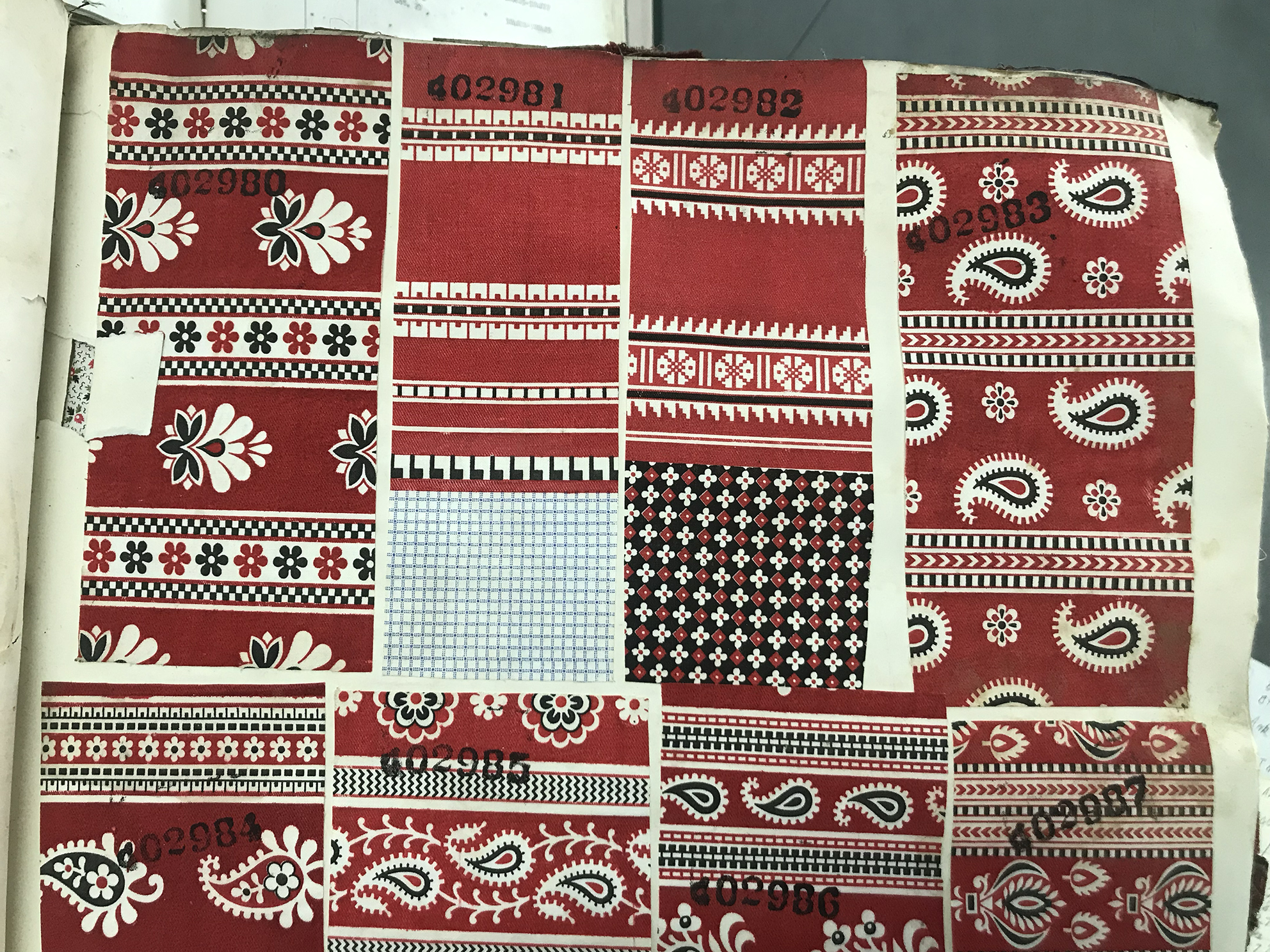 Image of red patterned textiles