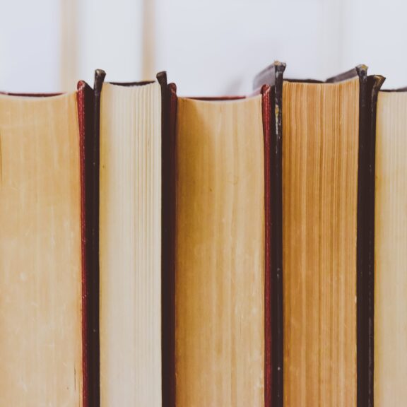 A row of books.