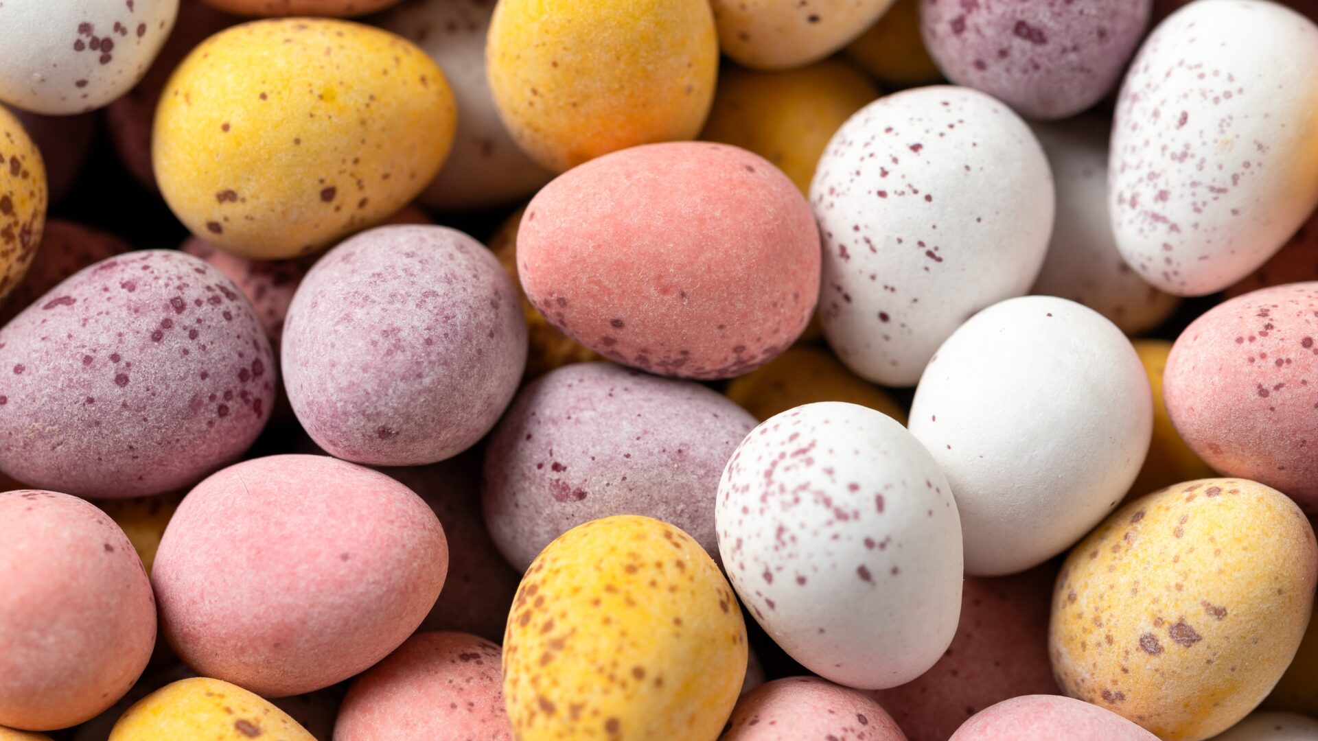 Lots of colourful mini eggs.