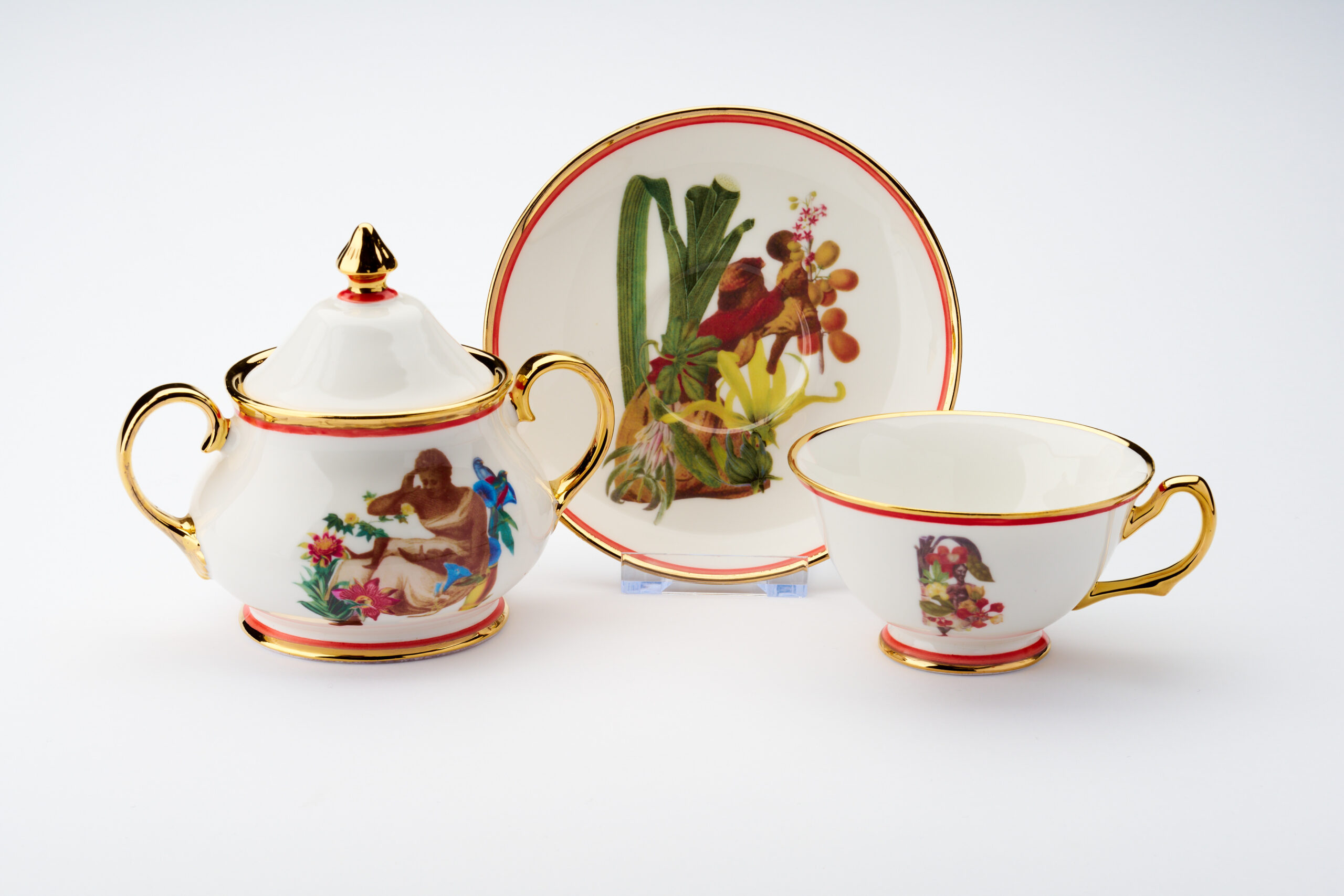 A three piece ceramic set.