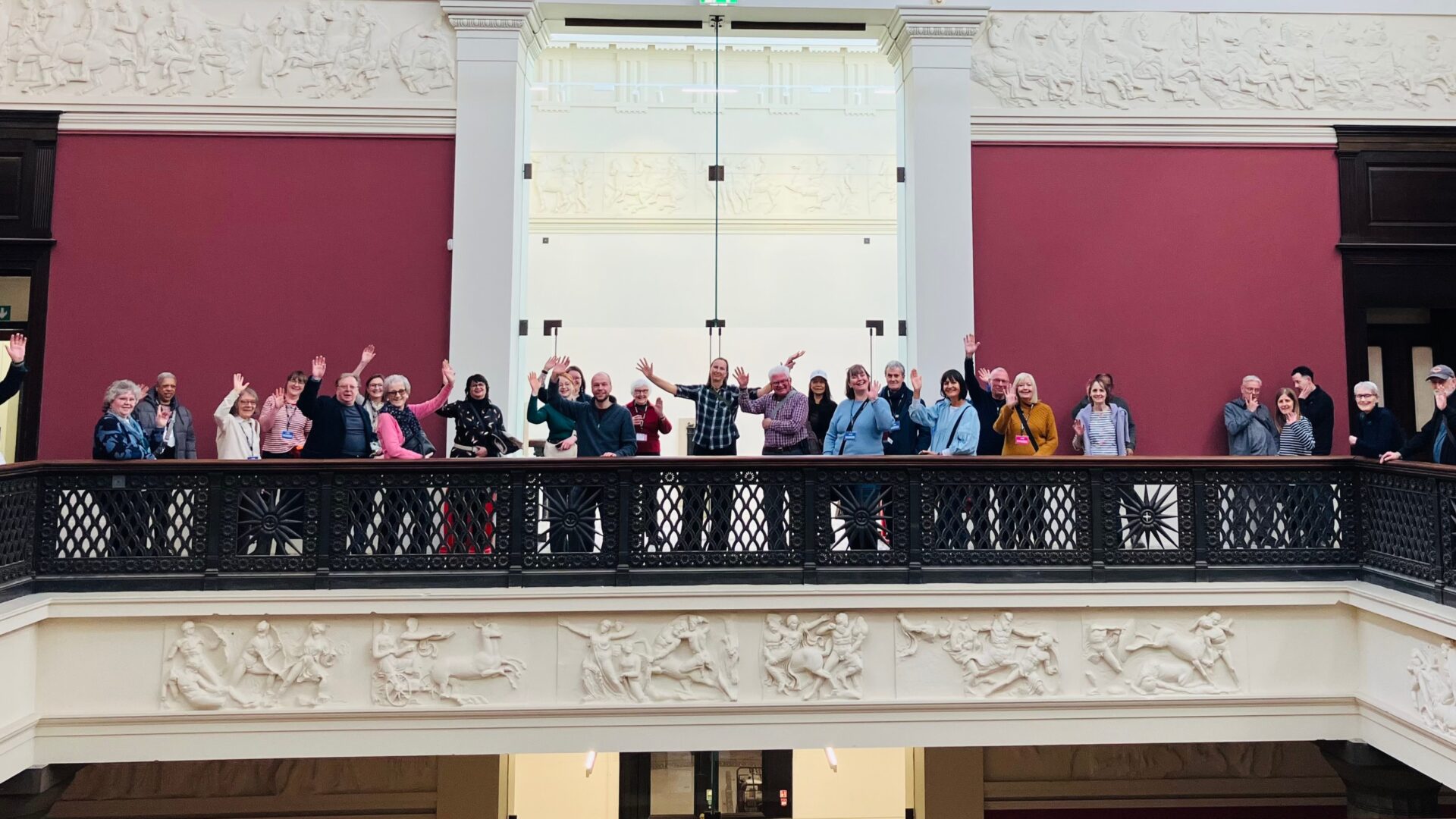 Image of volunteers on the Harris Balcony